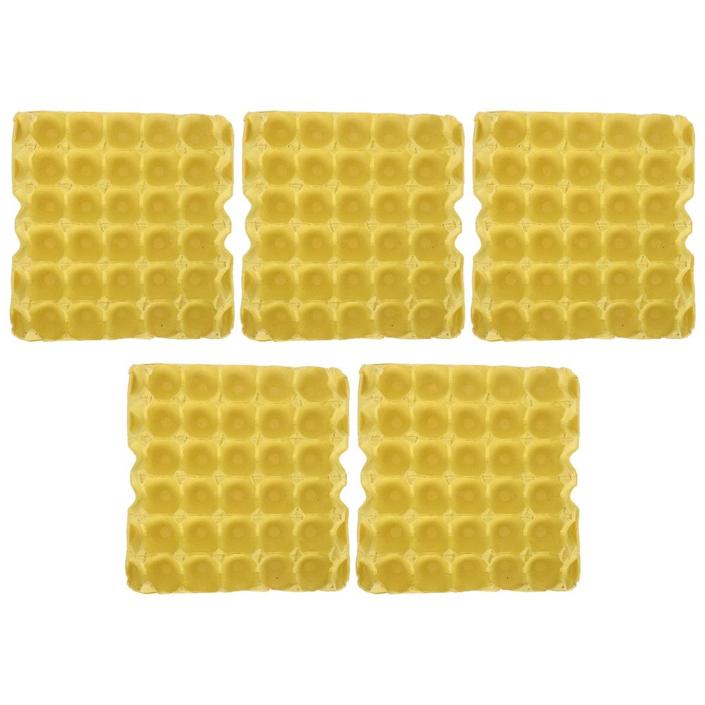 Angoily Egg Container 5pcs Paper Pulp Egg Cartons 30-cell Stackable Pulp Fiber for Market Yellow