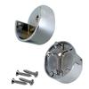 Closet Rod Support Flanges with Rear Pin | Heavy Duty 32mm Diameter Clothes Pole End Sockets for Wardrobes | Polished Chrome | 2 Pair view 1
