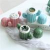 Cactus Ceramic Toothpick Holder Multifunctional Covered Cotton Swab Box Living Room Storage Box (Color : A, Size : 9.7x10.5cm) view 3