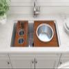 BOCCHI Wood Board with 2 Round Stainless Steel Bowls & Knife Holder F/1344, 1348, 1360, 1362, 1504, 1505, 1506 (short side only), 1627, 1628 view 4