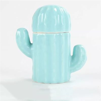 Cactus Ceramic Toothpick Holder Multifunctional Covered Cotton Swab Box Living Room Storage Box (Color : D, Size : 9.7x10.5cm)