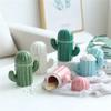 Cactus Ceramic Toothpick Holder Multifunctional Covered Cotton Swab Box Living Room Storage Box (Color : C, Size : 9.7x10.5cm) view 2