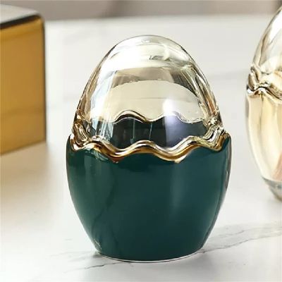Transparent glass egg box ceramic cotton swab toothpick holder storage box living room storage box (Color : A, Size : As the picture shows)