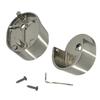 Satin Nickel 32mm Closet Rod Support Flanges with Rear Pin | 32mm Pin Spacing for Built-in Wardrobes | 2 Pair view 1