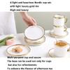 Afternoon Tea Coffee Cup And Saucer Set with Metal Holder, 8 OZ Cups & Saucer Service for 6, European Ceramic Tea Set for Adults Suitable for Home Office Wedding Gifts,A view 2