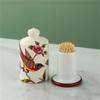 Ceramic flower pattern toothpick holder cotton swab box home desktop finishing storage box (Color : B, Size : 5.2x9.5cm) view 1