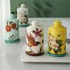 Ceramic flower pattern toothpick holder cotton swab box home desktop finishing storage box (Color : B, Size : 5.2x9.5cm) view 3