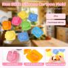 Jerliflyer 8pcs Square hard boiled egg mold,non stick silicone cartoon cute sushi rice ball mold, DIY bento cooking accessories for customized kids food view 3