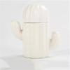 Cactus Ceramic Toothpick Holder Multifunctional Covered Cotton Swab Box Living Room Storage Box (Color : B, Size : 9.7x10.5cm) view 1