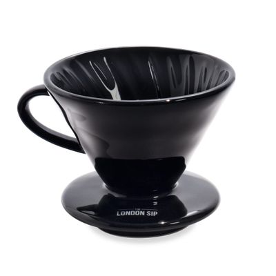 The London Sip Ceramic Coffee Dripper Pour Over Ceramic Coffee Maker, Coffee Slow Brewing Accessories for Home, 1-2 Cup, Black