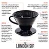 The London Sip Ceramic Coffee Dripper Pour Over Ceramic Coffee Maker, Coffee Slow Brewing Accessories for Home, 1-2 Cup, Black view 2