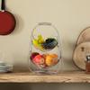 Basicwise 2 Tier Metal Fruit Holder Swing Basket for Kitchen | Detachable Countertop Vegetables Storage Organizer with Display Hammock Stand for Farmhouse, Living Room, Dining Room view 3