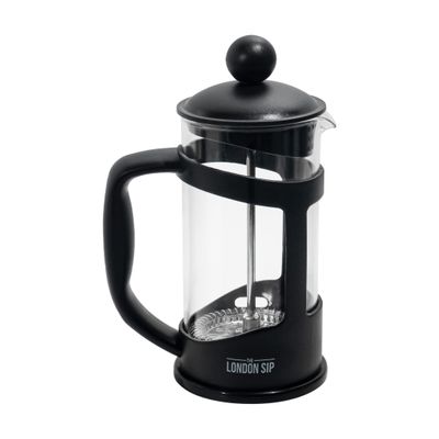 The London Sip Glass French Press Immersion Brewer Coffee Press Stainless Steel Filter System, 34oz, Black