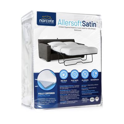 Allersoft| Queen Sleeper Sofa Mattress Cover with Secure Locking Zipper. Creates a Natural Seal On All Sides of Your Pull-Out Sofa Mattress from Liquids, Dust, Pet Dander, Pollen & More-4 Pack