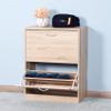 ACLULION Wooden Shoe Cabinet with 2 Flip Drawers, 2 Tier Narrow Shoe Storage Cabinet for Small Space, Modern Freestanding Shoe Organizer for Entryway, Holds 10 Pair Shoes view 1