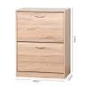 ACLULION Wooden Shoe Cabinet with 2 Flip Drawers, 2 Tier Narrow Shoe Storage Cabinet for Small Space, Modern Freestanding Shoe Organizer for Entryway, Holds 10 Pair Shoes view 2