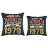 45 Birthday Making the world a better place since 1978 Throw Pillow view 3