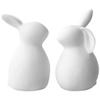 2pcs Rabbit Ornament Bunny Decor Bunny Desktop Ornament Chinese New Year Decorations 2023 Desktop Rabbit Car Decor Small Rabbit Adornment Child Top Hat Ceramics White Dash Board view 1