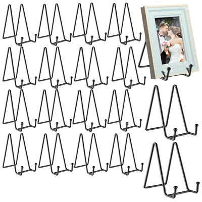 18 pcs 4.5in Plate Stands for Display,Metal Plate Holders Display Stands Can Be Used for Picture Stand,Book Stands for Display,Plate Display Stands,Easel,Photo Frame Stands,Plaque Stands,Desktop Stand