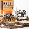 Black Lantern Buffalo Landscape Whiskey Glass Set Set of 2 11oz Heavy Base Glasses for Bourbon, Scotch & Cocktails | Gift for Outdoor Enthusiasts view 2