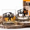 Black Lantern Buffalo Landscape Whiskey Glass Set Set of 2 11oz Heavy Base Glasses for Bourbon, Scotch & Cocktails | Gift for Outdoor Enthusiasts view 3