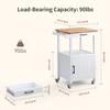 Qsun Kitchen Cart with Drawer, Small Kitchen Island on Wheels, Microwave Cart, Small Home Coffee Bar, Microwave Stand, Rolling Kitchen Island Cart with Side Hook, White view 2
