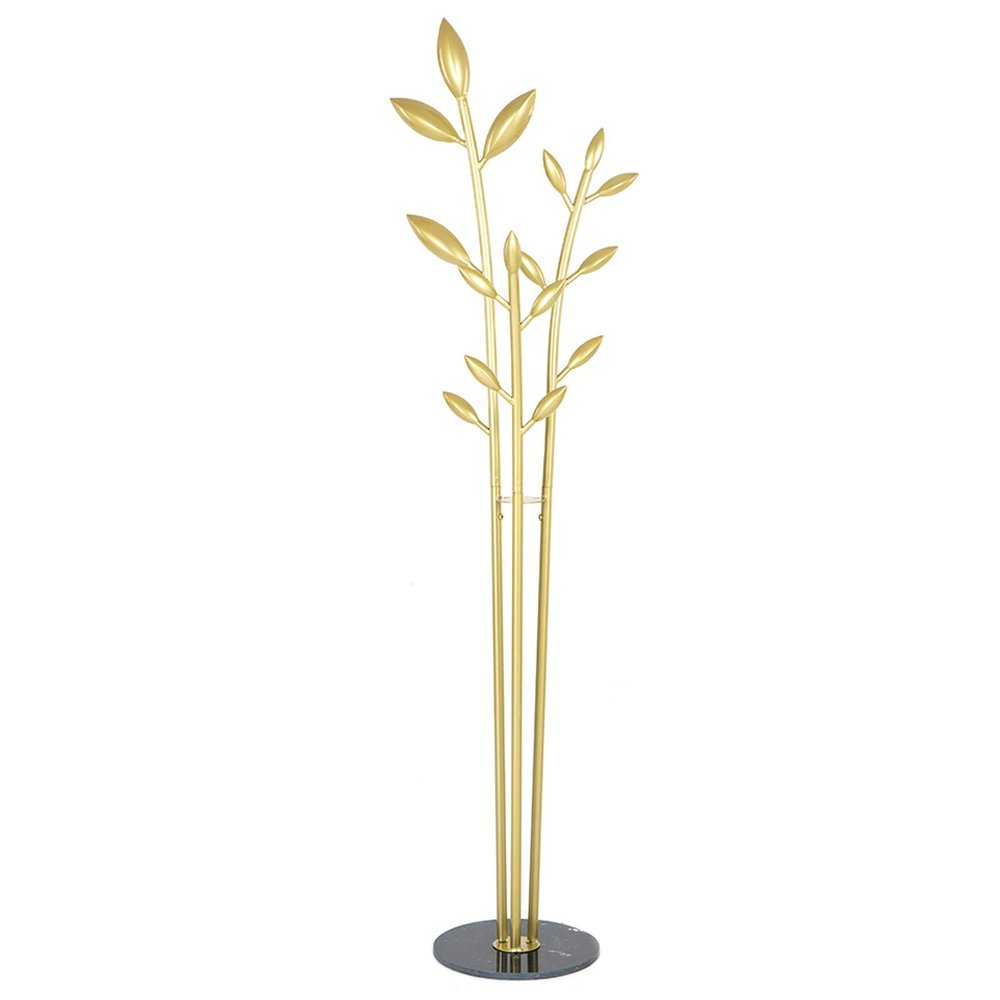 TOMYEUS Coat Rack Leaf Standing Coat Rack Iron Frame Black Marble Base Shelf Bedroom Home Nordic Creative Standing Coat Rack Large Hanger Coat Rack Hat Stand