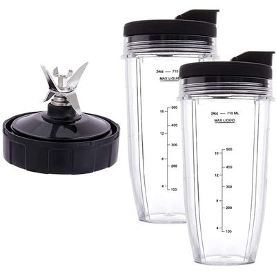 24Oz Cups with To-Go, 7 Fins Blade, for IQ BN801 SS101 BL480-30 BL641 BL642-30