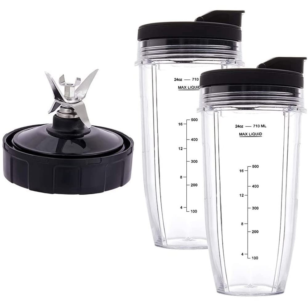 24Oz Cups with To-Go, 7 Fins Blade, for IQ BN801 SS101 BL480-30 BL641 BL642-30