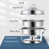 Helikim Stainless Steel Chafing Dish with Hanging Cover, Catering Buffet Warming Container Set Includes Food Pan, Water Pan, Fuel Holder, for Party Wedding Buffet Equipment,Gold view 4
