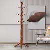 kongArnolsen Wood Coat Rack Hall Tree, Stable Triangle Base Coat Tree with 3 Height Options and 9 Hooks, Vintage Coat Rack Freestanding for Hall Entryway, Bedroom and Home Office (Walnut) view 1