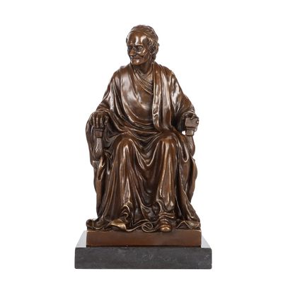 NILEEBUKER 13.8" H Bronze Voltaire Statue French Famous Litterateur Sculpture Collectible Figurine Home Decor