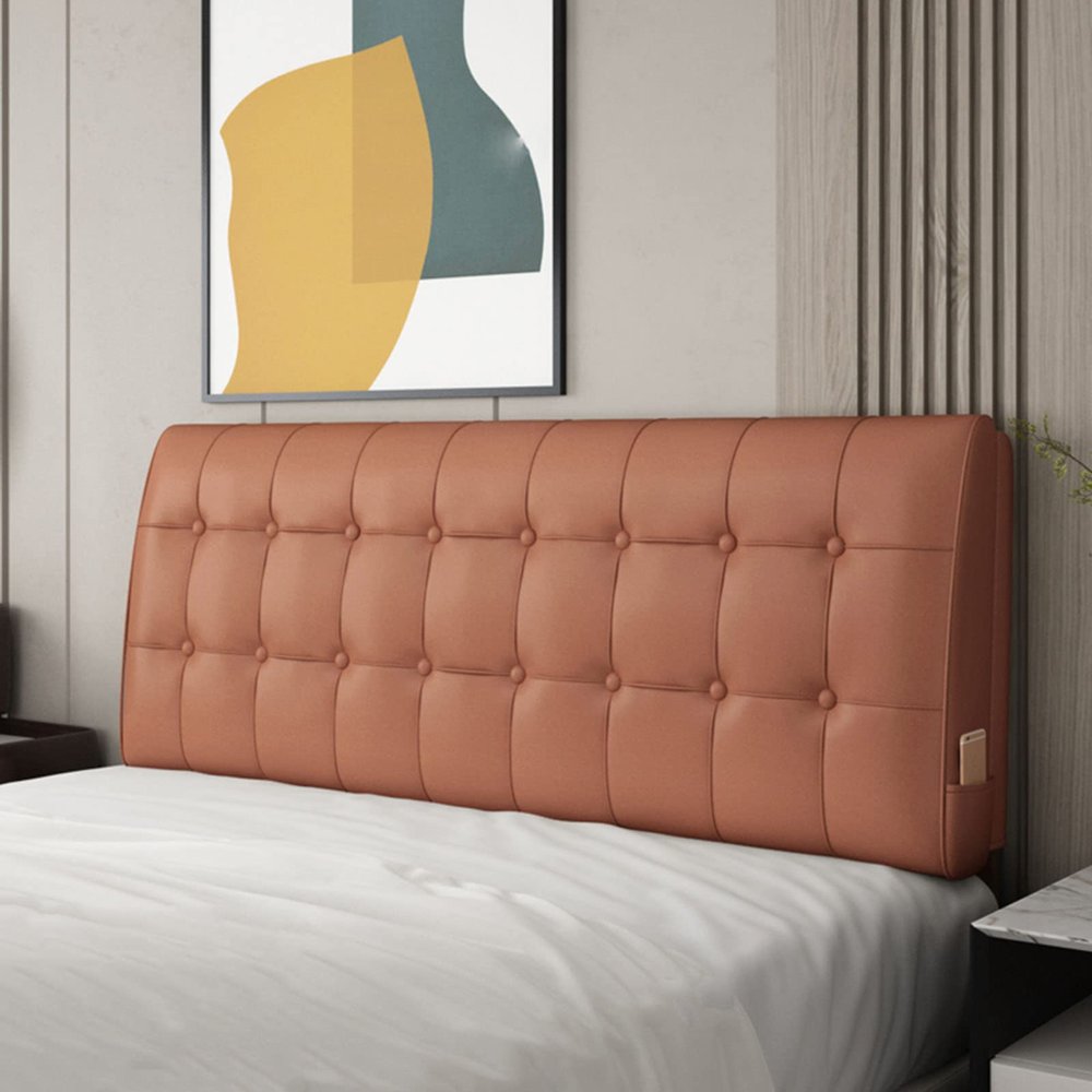 Rectangle Headboard Backrest Reading Bed Rest Pillow Large Bolster Wedge Lumbar Support Cushion Dorm Bunk Bed Daybed Pillow with Removable Cover,B,No headboard 35.4"/90cm
