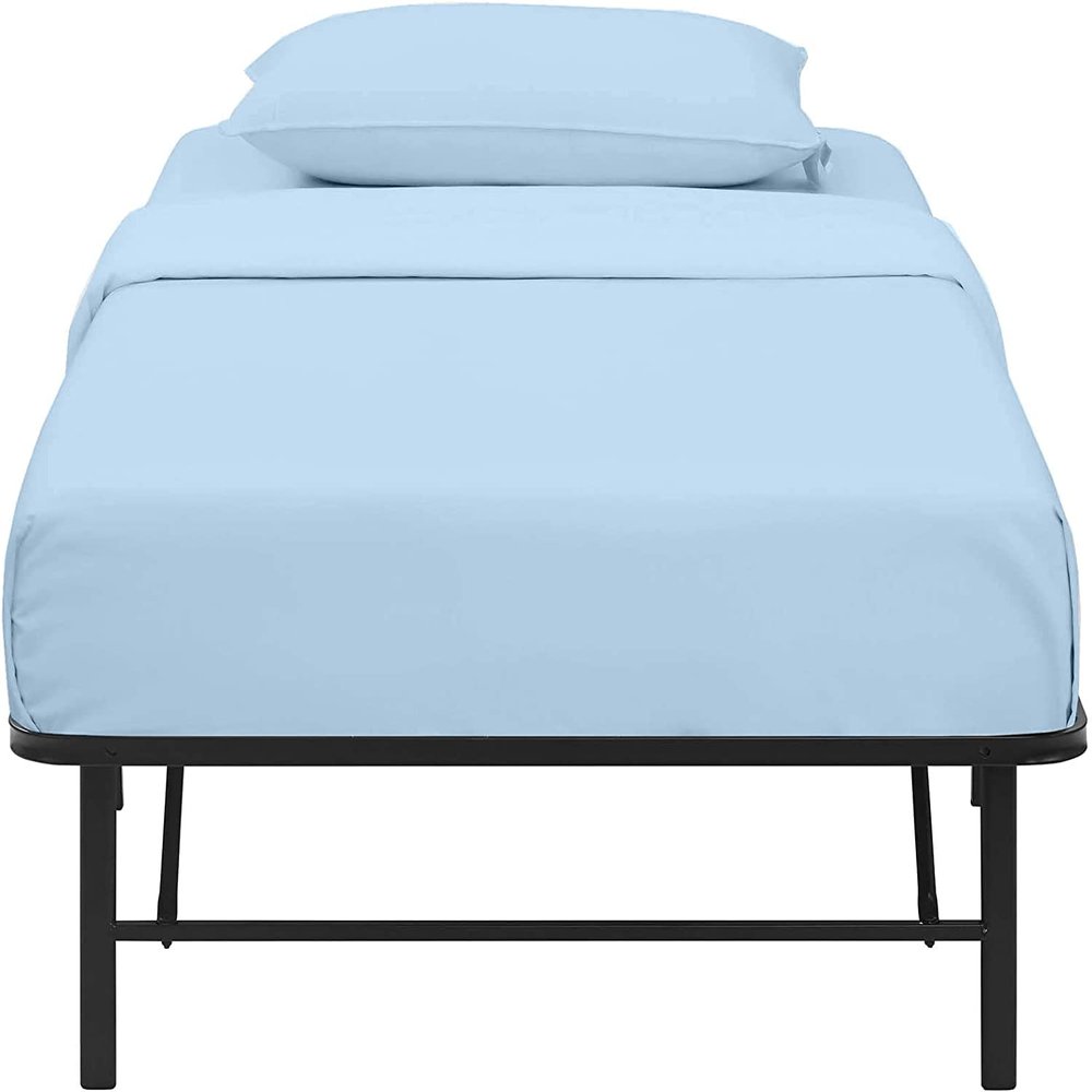30 x 75 Cot Size Sheets Set - Camper Bunk-Bed Sheets - 4 PCs Fitted Cot Sheets for Narrow Twin/RV Bunk/Cot Size/30x75 Mattress/Guest Bed/Camping Cot fits upto 4-8" Deep Mattress, Light Blue Solid