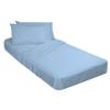 30 x 75 Cot Size Sheets Set - Camper Bunk-Bed Sheets - 4 PCs Fitted Cot Sheets for Narrow Twin/RV Bunk/Cot Size/30x75 Mattress/Guest Bed/Camping Cot fits upto 4-8" Deep Mattress, Light Blue Solid view 2