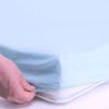 30 x 75 Cot Size Sheets Set - Camper Bunk-Bed Sheets - 4 PCs Fitted Cot Sheets for Narrow Twin/RV Bunk/Cot Size/30x75 Mattress/Guest Bed/Camping Cot fits upto 4-8" Deep Mattress, Light Blue Solid view 4