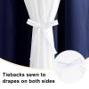 Hiasan Blackout Curtains with Sheer Overlay 84 Inches Long, Thermal Insulated Mix & Match Double Layer Window Curtains for Bedroom, Living Room, Nursery, 2 Panels with Tiebacks, Navy Blue, 60W X 84L view 4