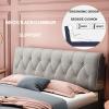 Large Headboard Cushion Wedge Bed Rest Reading Pillow Soft Backrest Positioning Support Bolster for Day Bed Bunk Bed Dorm with Removable Cover,C,No headboard King 70.8" view 4