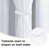 Hiasan Blackout Curtains with Sheer Overlay, Thermal Insulated Privacy Double Layer Mix & Match Grommet Window Curtains for Bedroom, Living Room, 2 Drape Panels with Tiebacks, Greyish White, 60W X 84L view 4