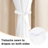 Hiasan Mix & Match Blackout Curtains with Sheer Overlay, Thermal Insulated Privacy Double Layer Room Darkening Window Curtains for Bedroom, Living Room, 2 Panels with Tiebacks, Beige, 60W X 84L view 4