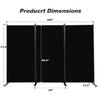 CHOSENM Room Divider, 3 Panel Folding Privacy Screens with Wider Support Feet, 6 Ft Portable Room Partition for Room Separator, 102" W X 71" H, Black view 2