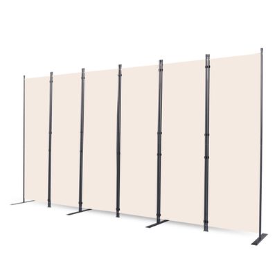 CHOSENM Room Divider, 6 Panel Folding Privacy Screens with Wider Feet, 6 Ft Portable Room Partition for Room Separator, Room Divider Panel 132" W X 71" H, Partition Room Dividers FreestandingCream