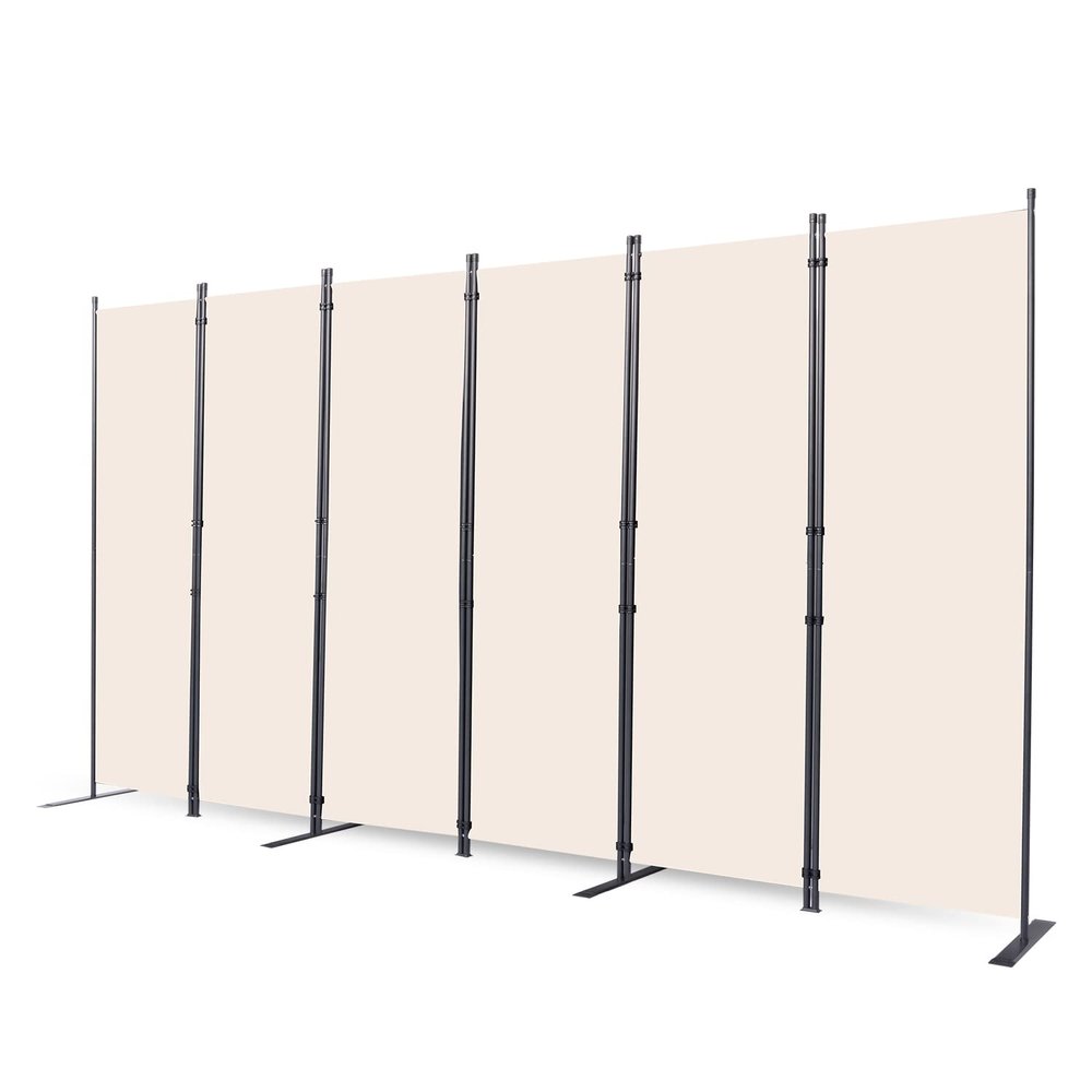 CHOSENM Room Divider, 6 Panel Folding Privacy Screens with Wider Feet, 6 Ft Portable Room Partition for Room Separator, Room Divider Panel 132" W X 71" H, Partition Room Dividers FreestandingCream