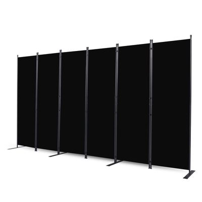 CHOSENM Room Divider, 6 Panel Folding Privacy Screens with Wider Support Feet, 6 Ft Portable Room Partition for Room Separator, 132" W X 71" H, Black