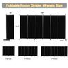 CHOSENM Room Divider, 6 Panel Folding Privacy Screens with Wider Support Feet, 6 Ft Portable Room Partition for Room Separator, 132" W X 71" H, Black view 2