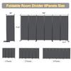 CHOSENM Room Divider, 6 Panel Folding Privacy Screens with Wider Support Feet, 6 Ft Portable Room Partition for Room Separator, 132" W X 71" H, Grey view 2