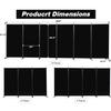 CHOSENM Room Divider, 6 Panel Folding Privacy Screens with Wider Support Feet, 6 Ft Portable Room Partition for Room Separator, 204" W X 71" H, Black view 2