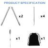 Artcome 8 Pcs Nutcracker Stainless Steel Nut Cracker Set - 2 Nut Cracker, 4 Picks, 1 Wide Crab Fork and 1 Storage Bag view 3