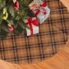 MIZIBAO Christmas Tree Skirt 30", Orange and Brown Rustic Plaid Xmas Tree Skirts Base Mat for Christmas Holiday Home Party Decorations Ornaments view 2