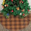MIZIBAO Christmas Tree Skirt 30", Orange and Brown Rustic Plaid Xmas Tree Skirts Base Mat for Christmas Holiday Home Party Decorations Ornaments view 3